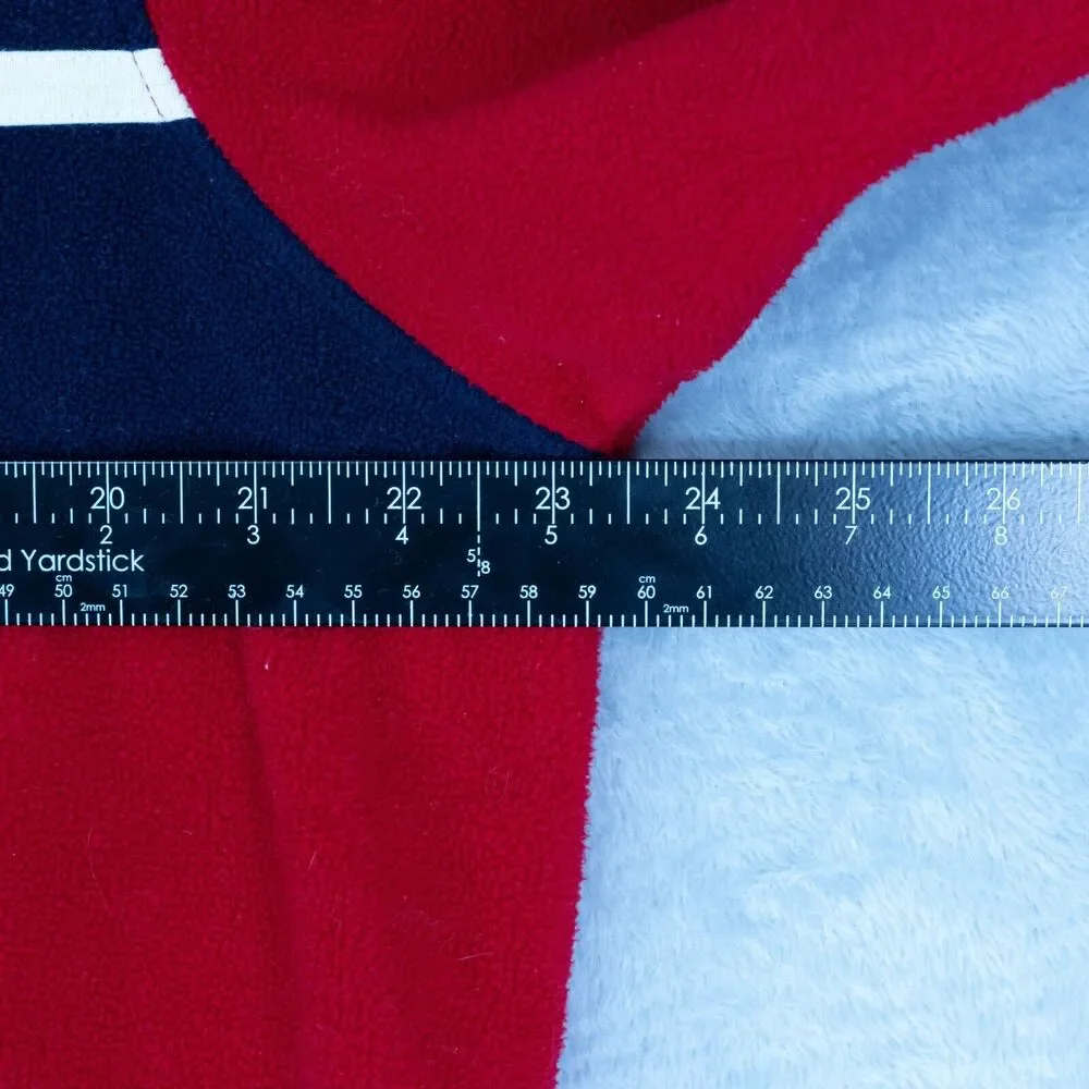Vintage Y2K Old Navy Fleece Quarter Zip Sweatshirt Mens Large Red White‎ Blue